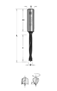 Τρυπάνι τυφλής οπής ITA Tools Ø5×35, στέλεχος Ø10×30, αριστερό — φωτογραφία 2